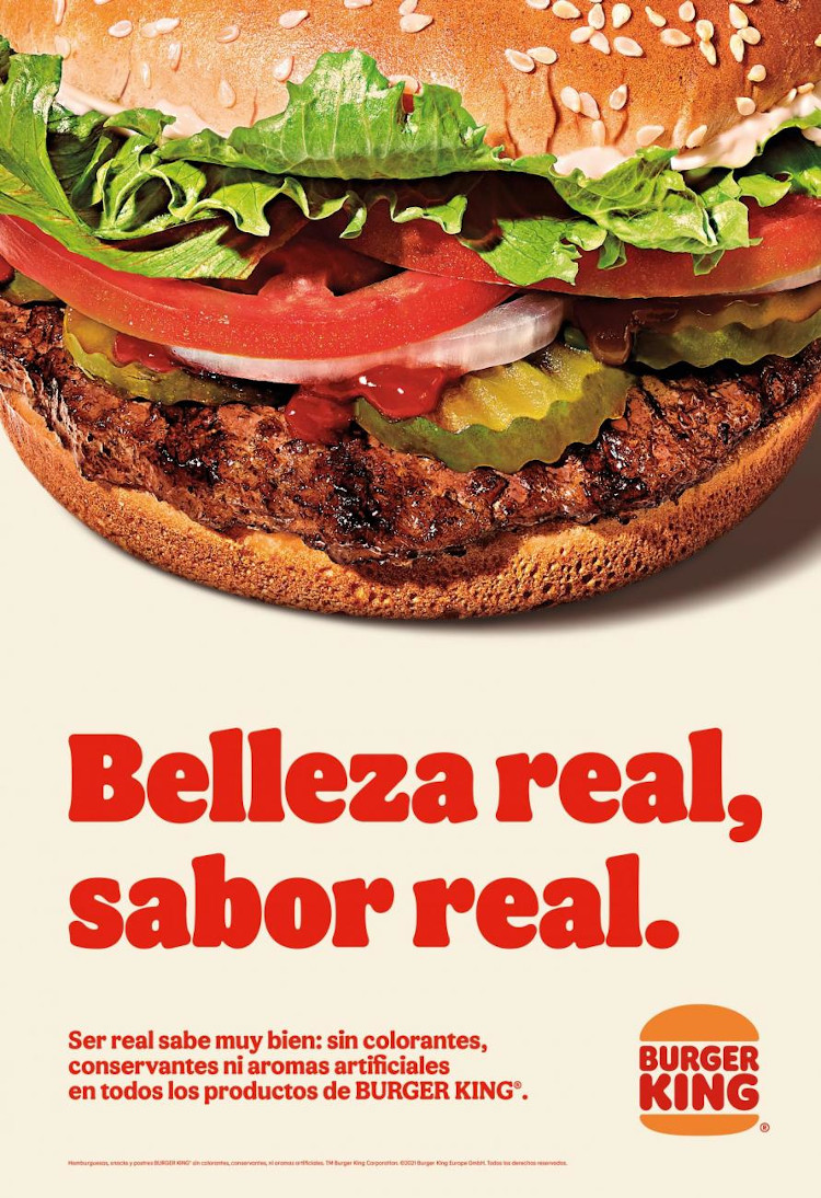 Burger King. Gr 2. Belleza real, sabor real. Mayo 2021