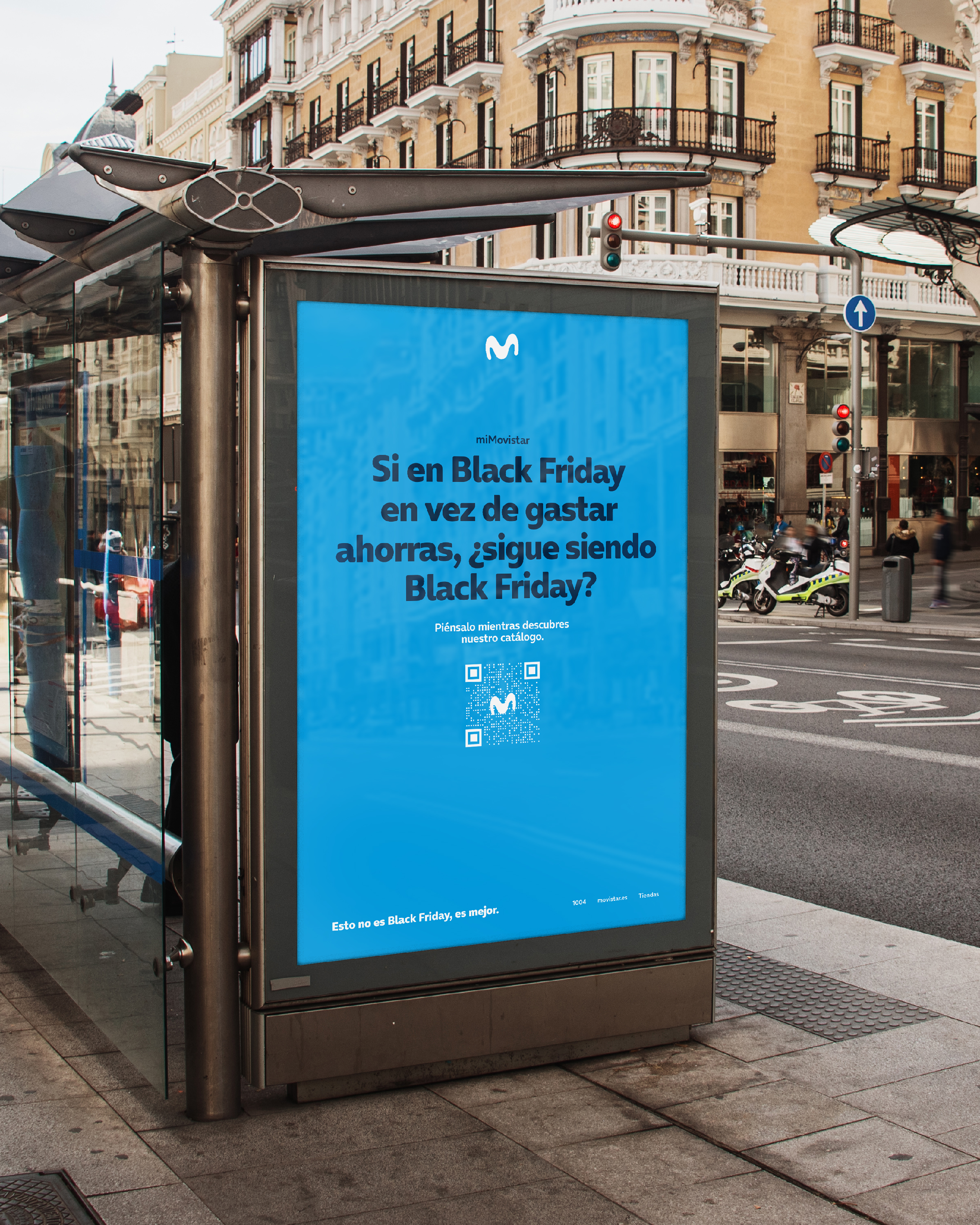 Blank advertisement panel on a bus stop