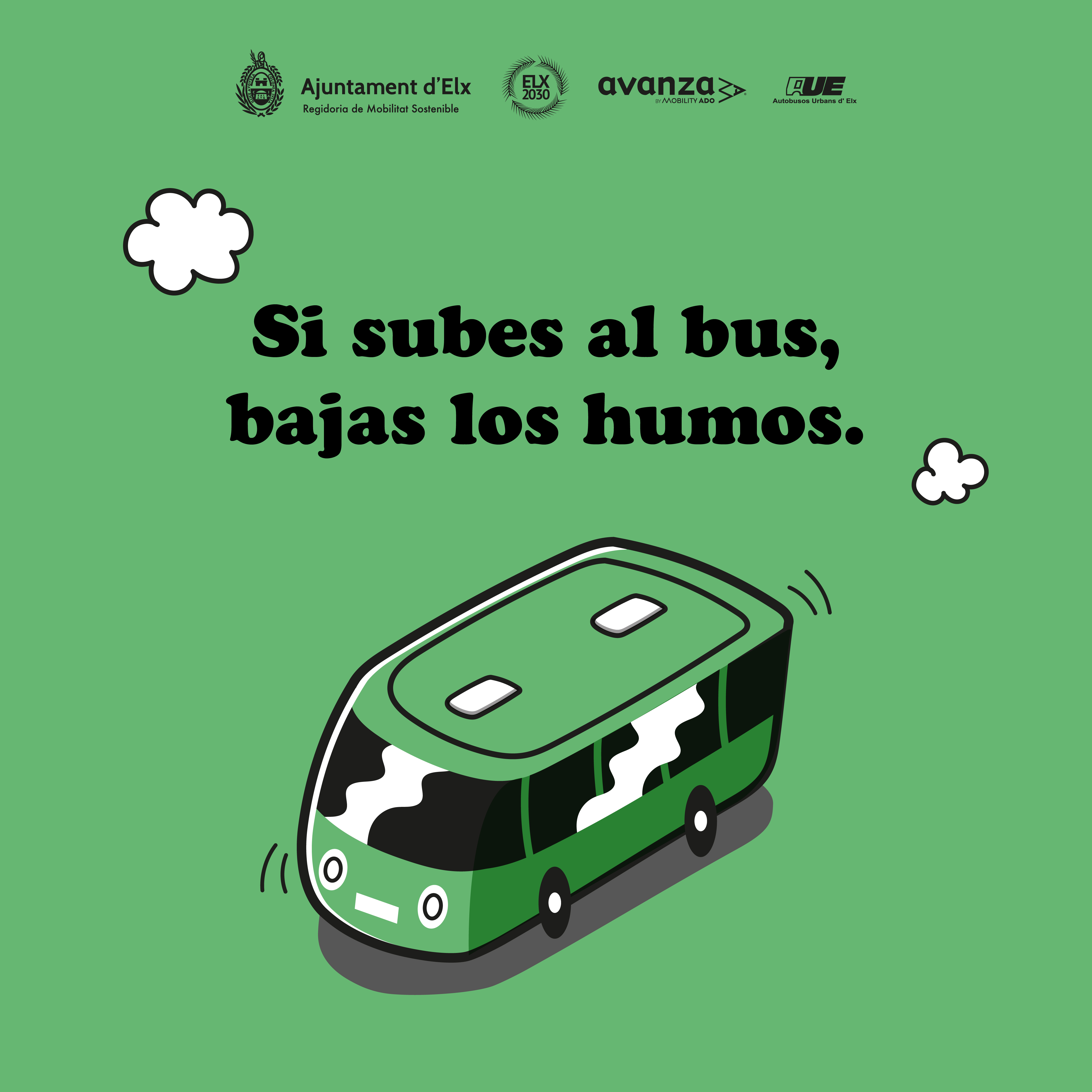 Ayuntamiento de Elche. Ext 6. Sube al bus, baja los humos. Marzo 2023