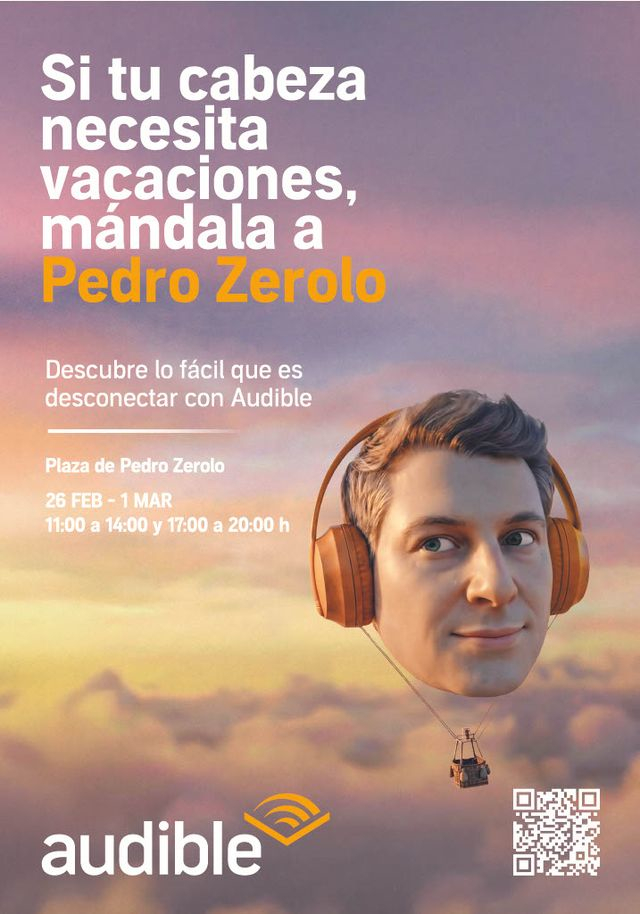 Audible. Gr 1. Si tu cabeza necesita vacaciones, mándala a Audible. Febrero 2026