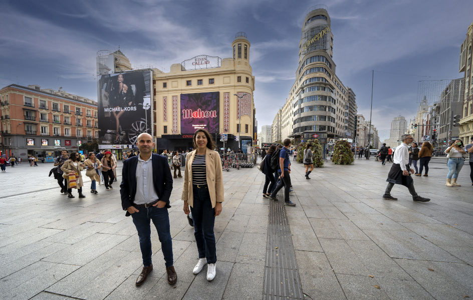 Desde las pantallas de Gran Vía