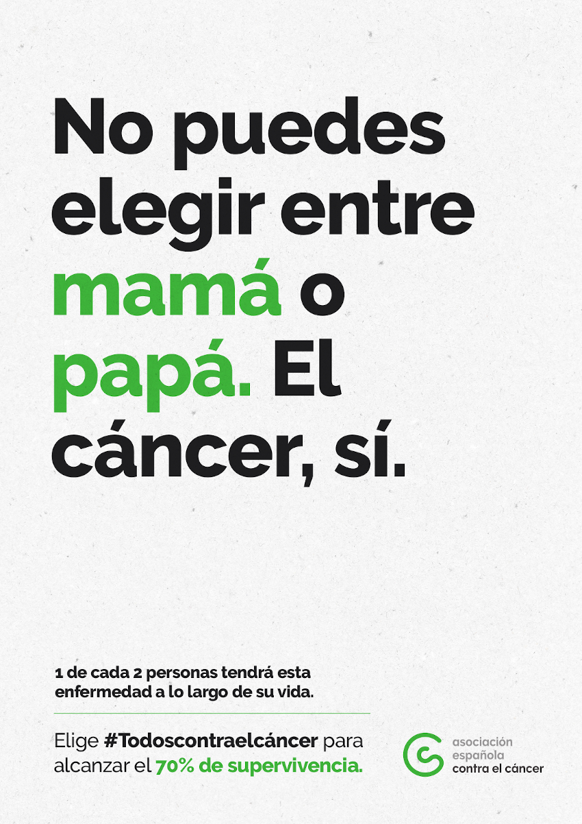 AECC - Siempre nos ha costado elegir. Desgraciadamente, al cáncer no - Enero 2023 CARTEL