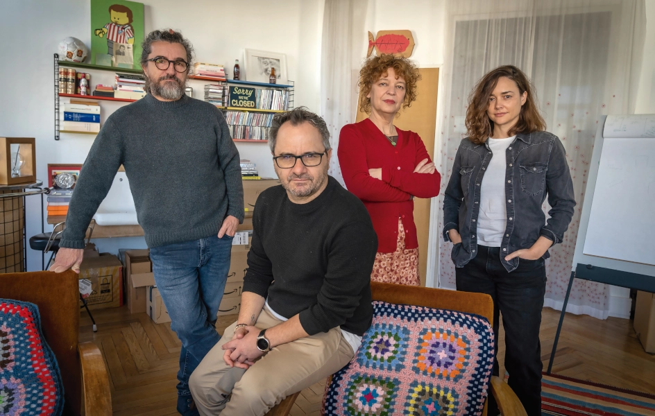 La pareja de creativos con Javier Jiménez Vaquerizo (Atlético de Madrid) y Xisela López (Sra. Rushmore).