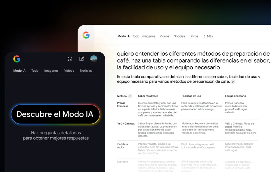 Las búsquedas de Google con inteligencia artificial llegan a España