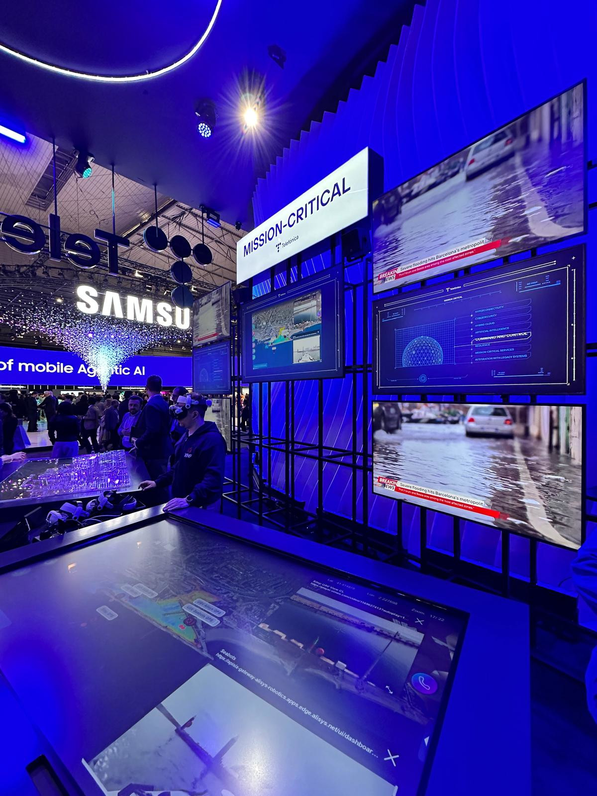 Una de las activaciones del espacio de Telefónica en el MWC.