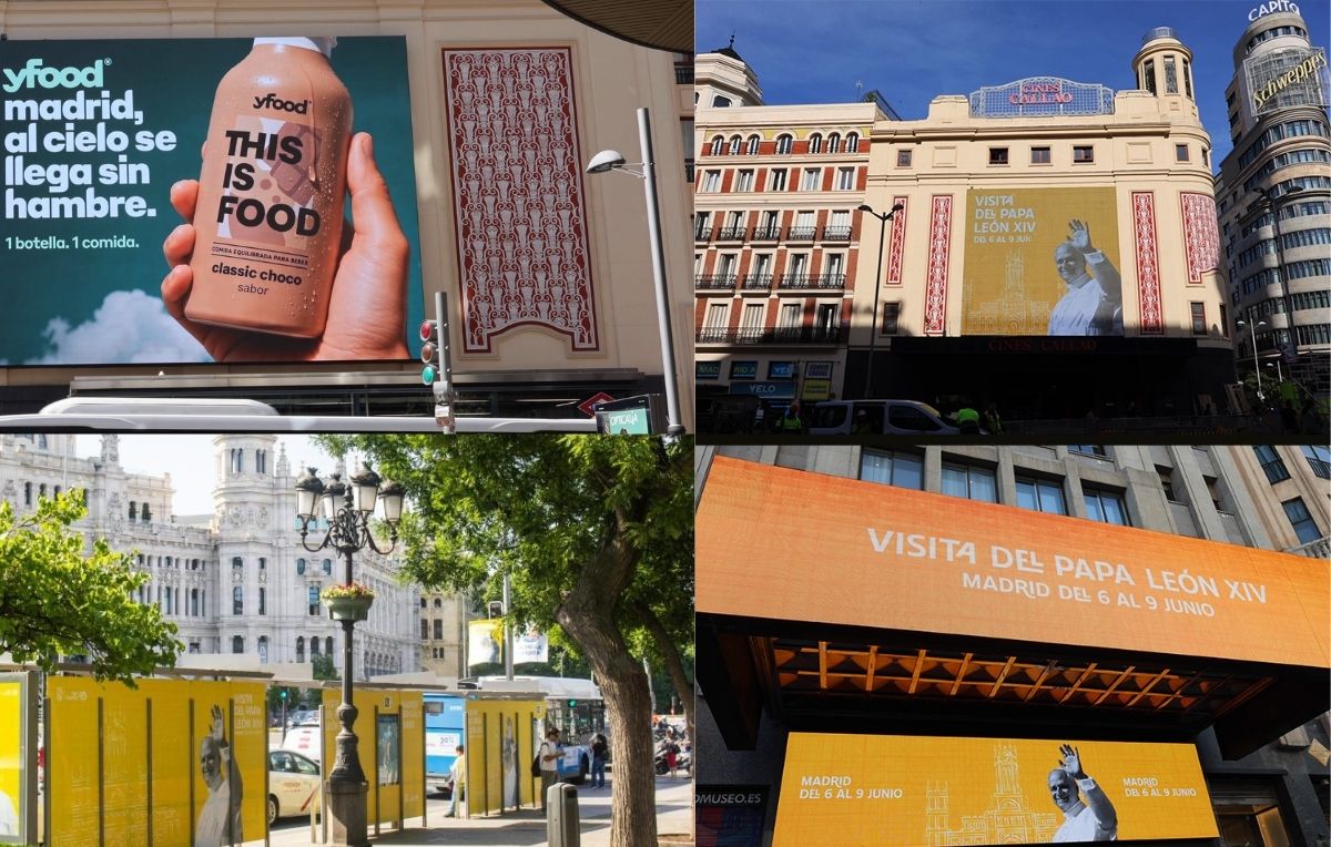 El Papa León XIV genera nuevas oportunidades para la publicidad exterior en Madrid