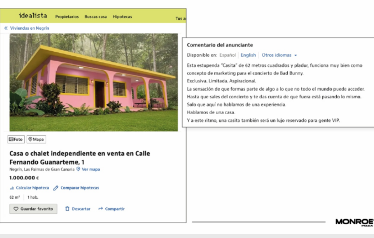 La casita de Bad Bunny, reconvertida en una acción contra la crisis de la vivienda