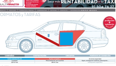 Multimpacto, responsable de la gestión publicitaria de los taxis de Madrid