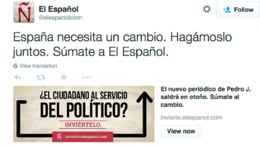 Una campaña en Twitter Ads captó más de 1.300 accionistas para 'El Español'