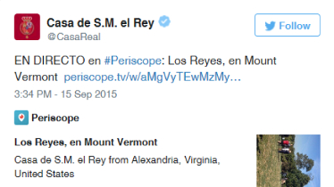 La Casa Real se estrena en Periscope durante su visita a Estados Unidos
