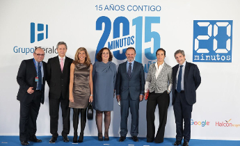 '20 Minutos' conmemora su 15 aniversario con los Reyes y las agencias