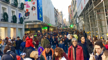 Madrid aumentó en 2016 el tráfico peatonal de sus calles comerciales en un 22%