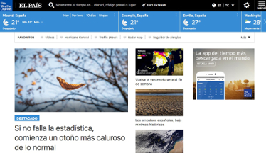 El País.com permite publicidad personalizada a través de la información meteorológica