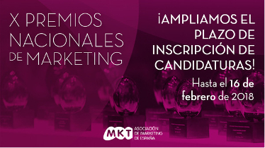 Los Premios Nacionales de Marketing amplían el plazo de inscripción